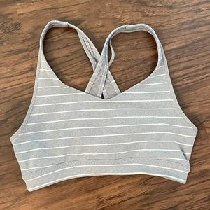 Athleta Striped Crossover Sports Bra